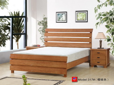 【龍翔品牌實木床 前鋒DT8317 現代簡約橡膠木雙人床 批發 出廠價】價格,廠家,圖片,床類,合肥新站區好伙伴家具經營部-